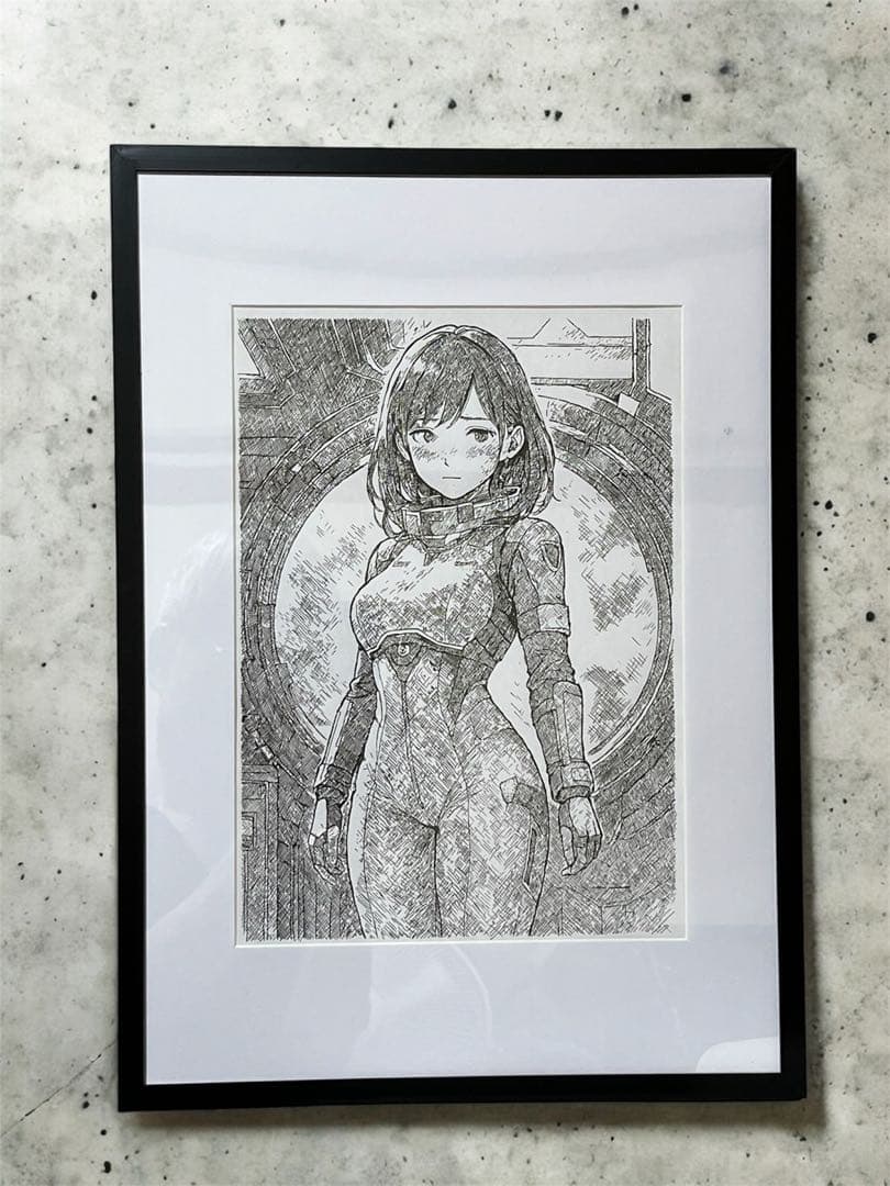 【額装済一点物】オリジナル手描ペン画「Aetherion-アエテリオン#01）