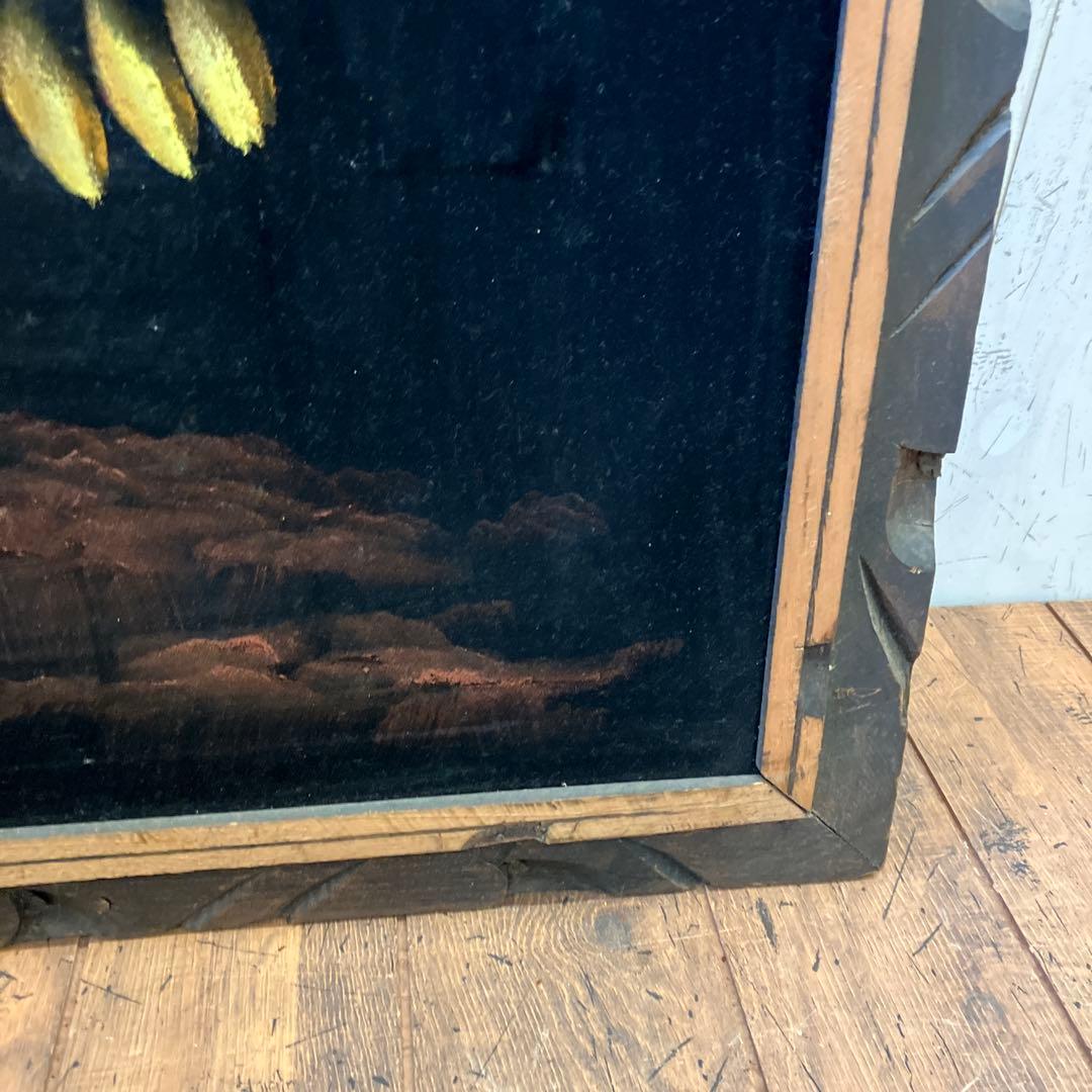 メキシコ神話 アステカ 鷲 戦士 ベルベット 油彩画 油絵 絵画 美術 芸術