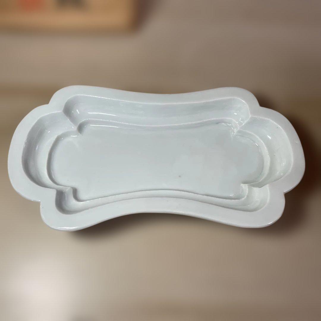 上田恒次　白磁木瓜皿　共箱