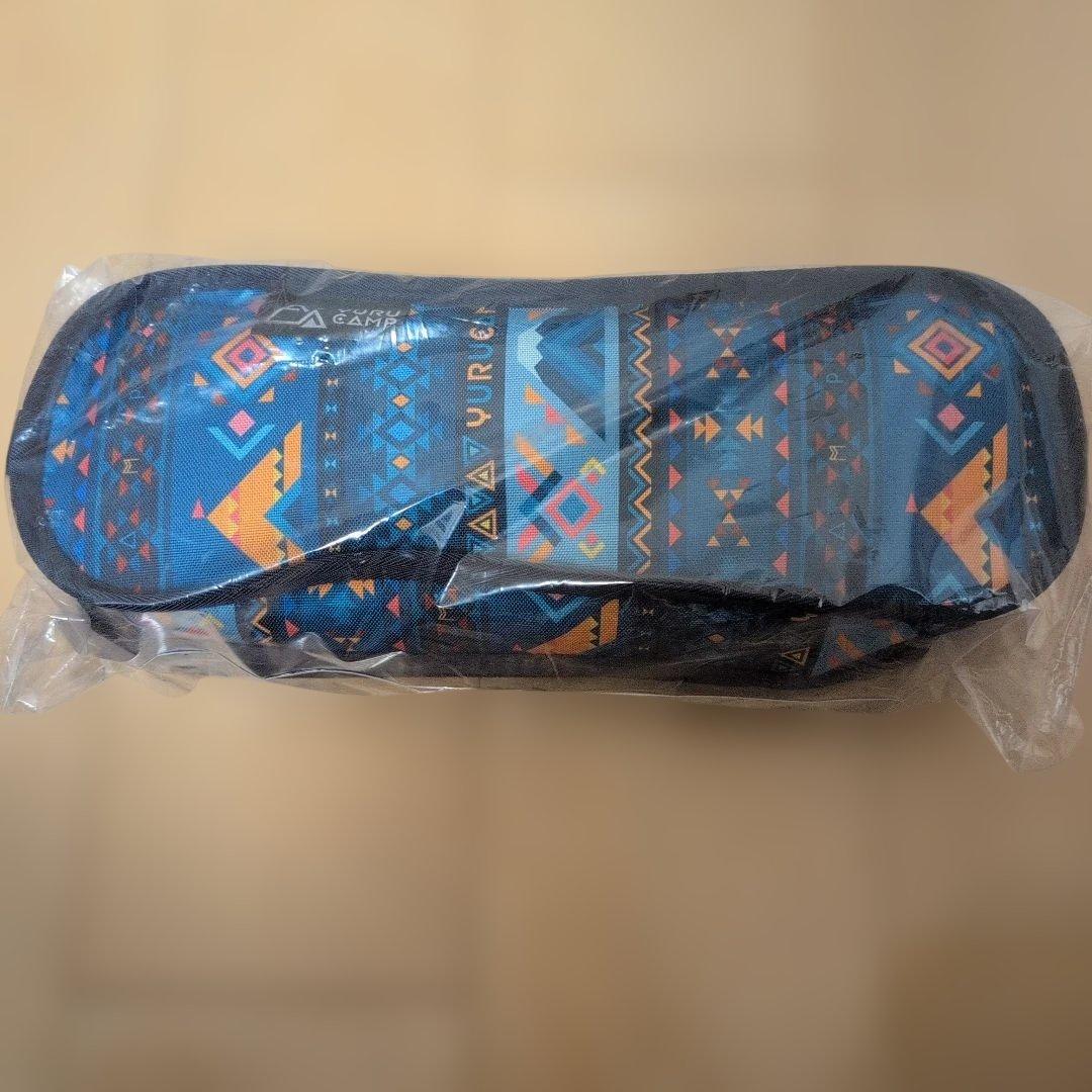 ゆるキャン アウトドアチェア 青色幾何学模様