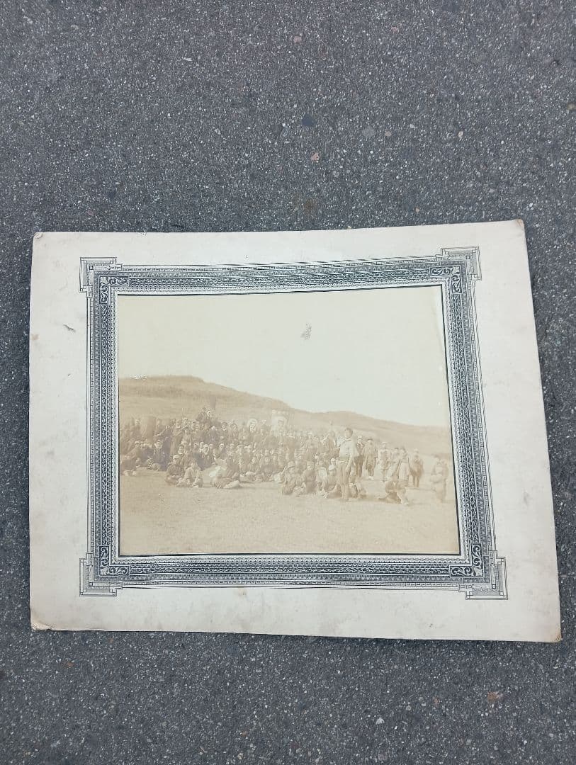 古い集合写真　藤崎店運動会(遠足）　明治頃と推測　仙台　藤崎百貨店　デパート