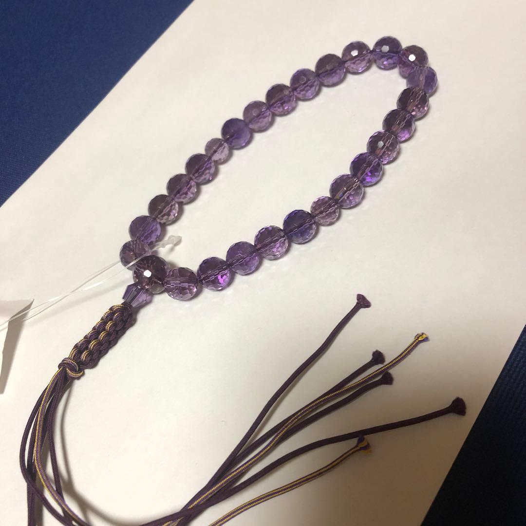 ローズアメジスト　128面カット　念珠