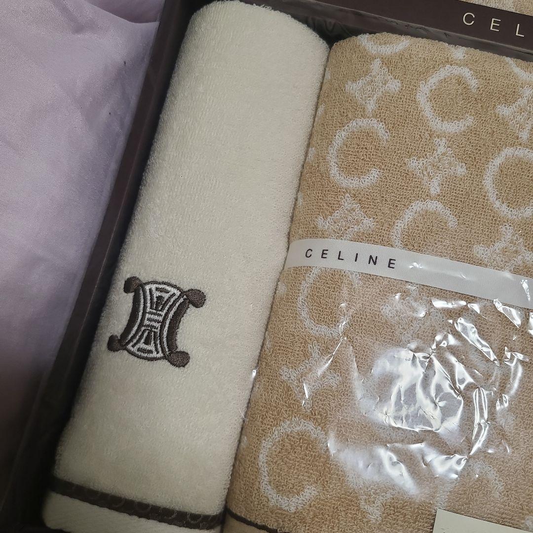 CELINE タオルセット バスタオル　マカダム柄