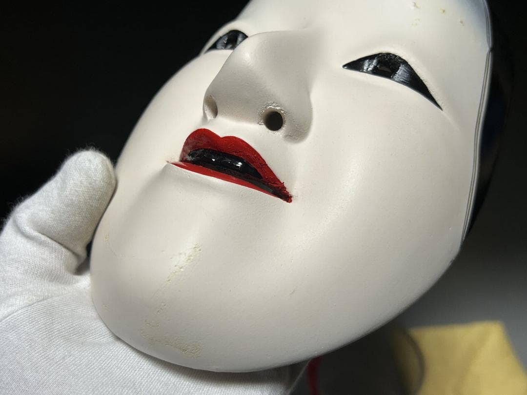 津田清峯 神楽面 伝統面　櫛稲田姫 能面 小面　木彫仕上げ