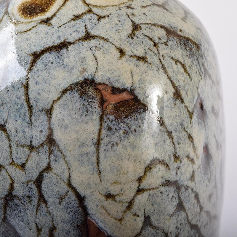 薩摩焼　古薩摩　蛇蝎釉　徳利壷　時代箱付　V　R8202