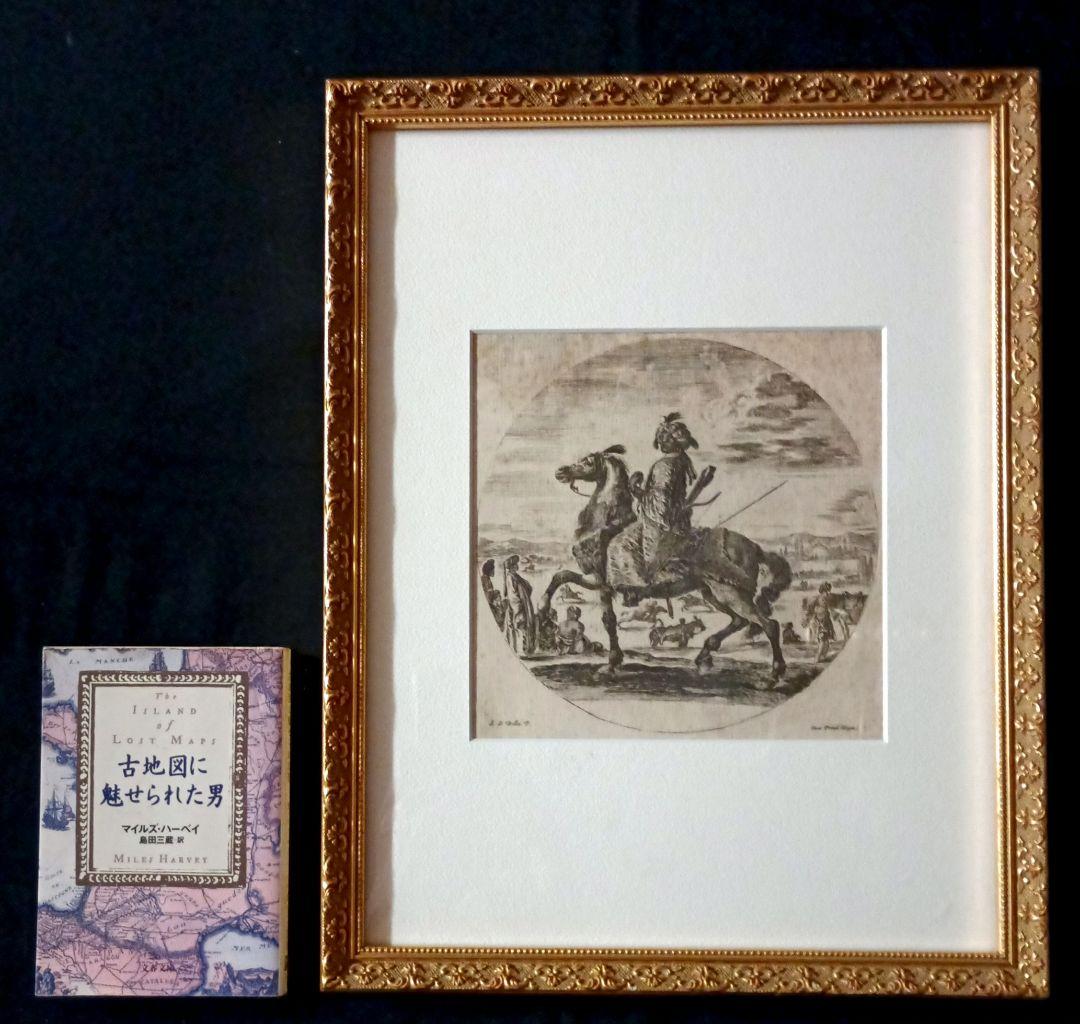 額装品　1640年頃　ステファノ・デラ・ベッラ　騎乗の戦士　稀少作品