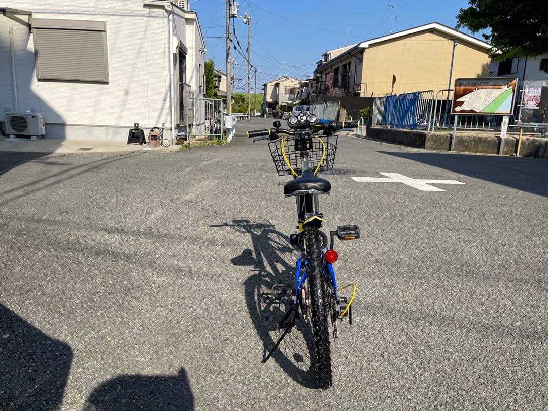 22インチ自転車(青/銀) LEDライト（取説付・防犯登録抹消済）京都市引渡希望