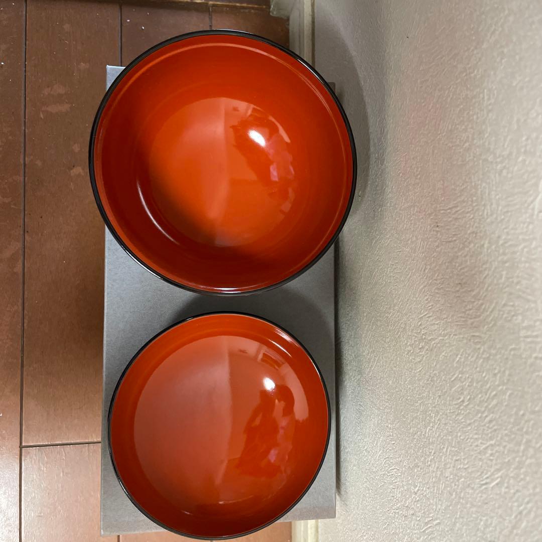 漆器 蓋付　椀5客セット 金色の松竹梅　花模様