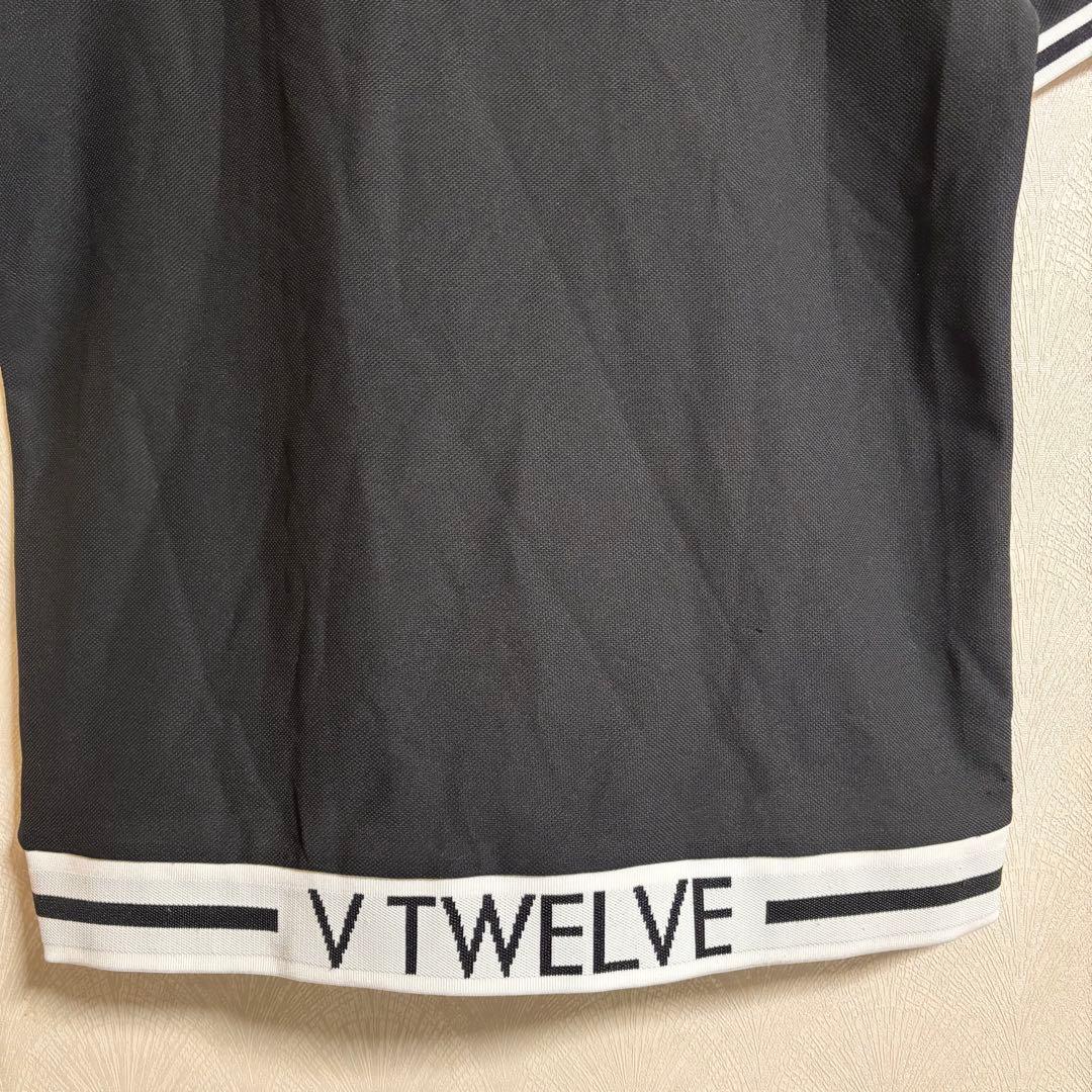 V12 LIB OUT POLOゴルフウェア ポロシャツ 半袖 黒 XL
