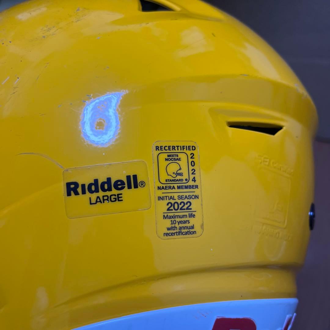 Riddell speed flexアメリカンフットボールヘルメット 黄色 L