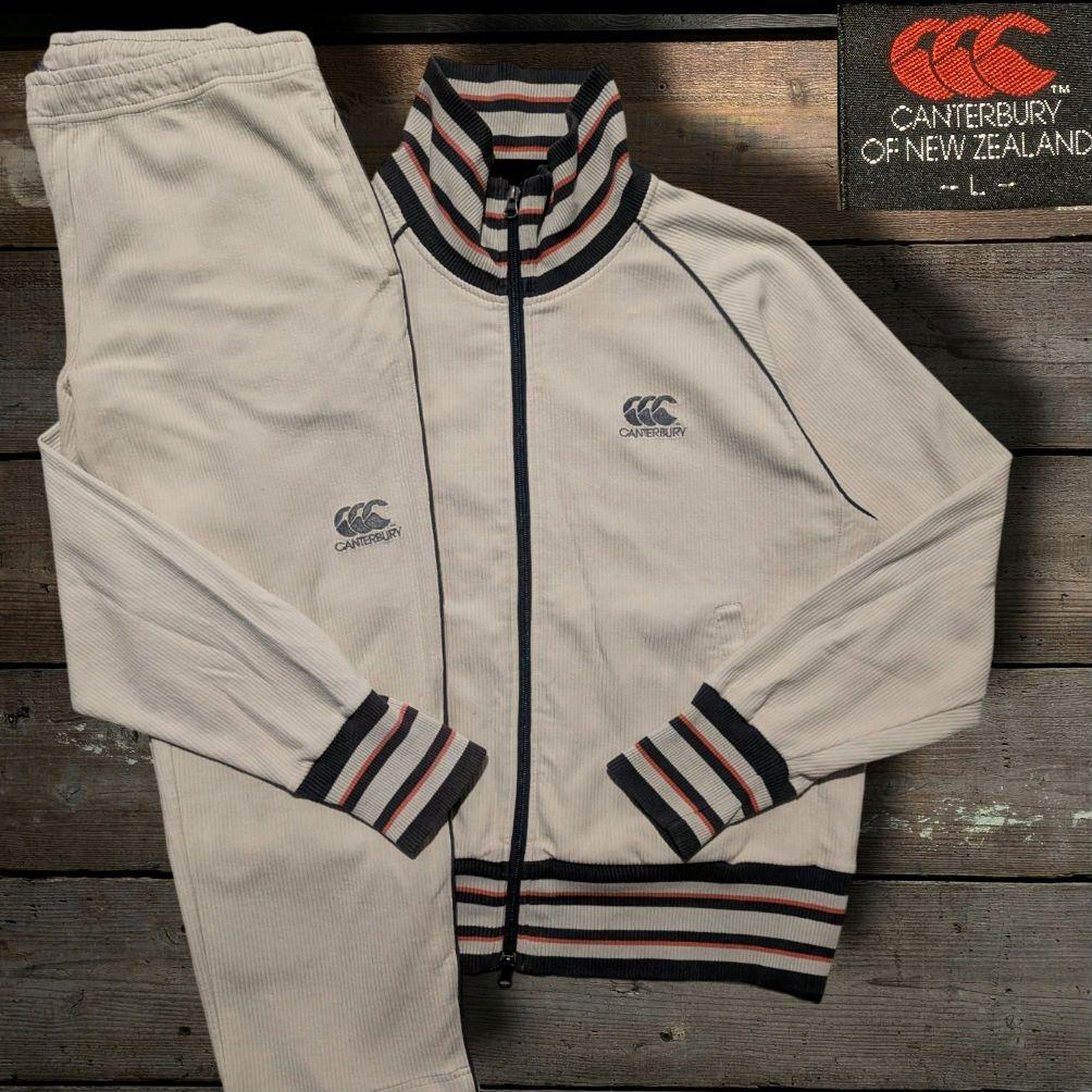 90s　カンタベリー　リンガー　ジャージセットアップ　ボーダー　コーデュロイ　L