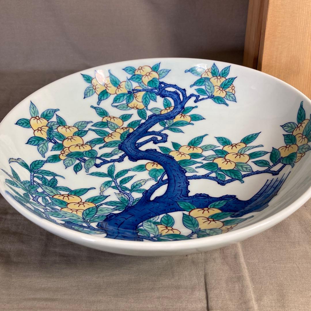 【伊万里色鍋島】色鍋島の伝統　名窯　鍋島焼　伊万里色鍋島窯　染錦橘絵　櫛高台大鉢