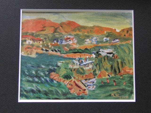 梅原龍三郎、「風景」、希少な額装用画集より、新品高級額装付