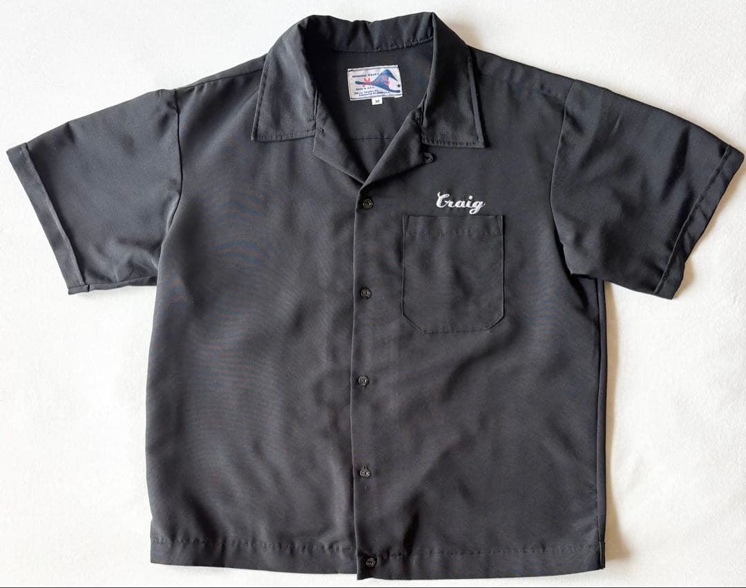USA製 ヴィンテージ ボーリングシャツ 刺繍 ワークシャツ