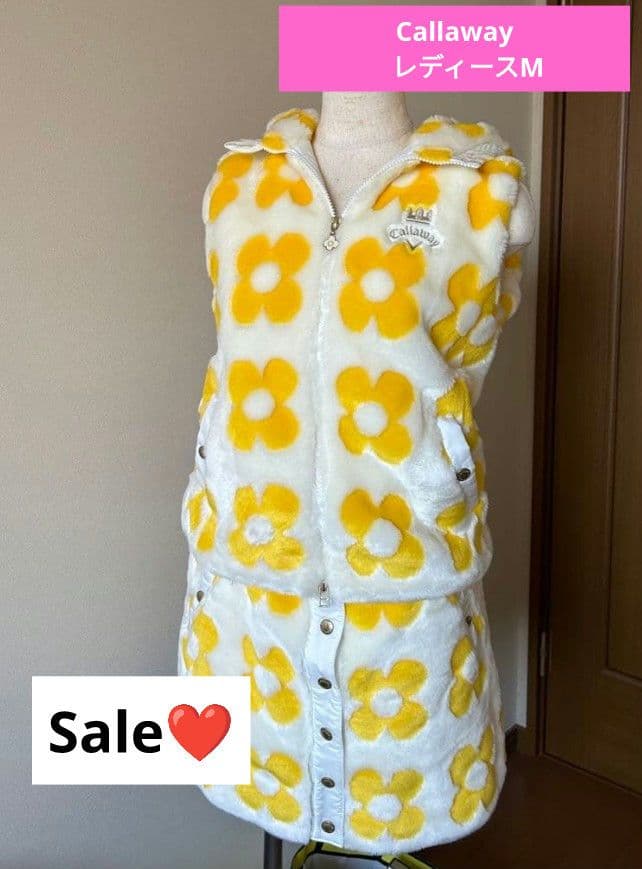 Sale❤Callaway レディース M 花柄ベストスカートセット
