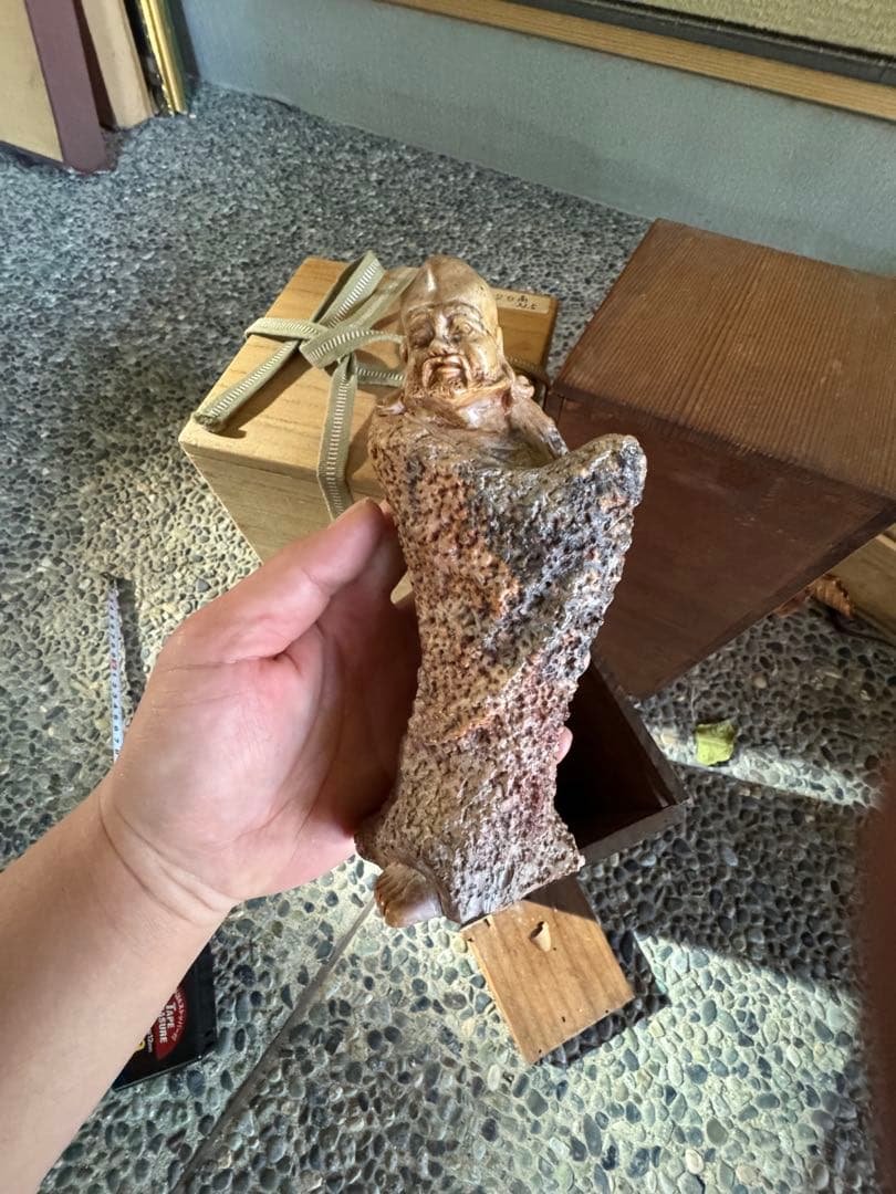 ‼️年末激安コメOK‼️リサイクルFORT‼️中国品買取④‼️唐物石製寿老人物図立像‼️