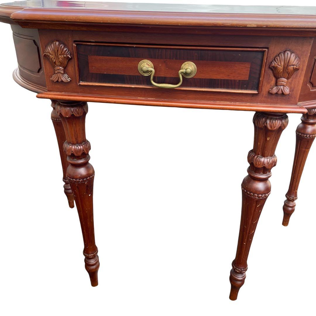 英国アンティーク コンソールテーブル　飾り台　花台　電話台 引き出し付き