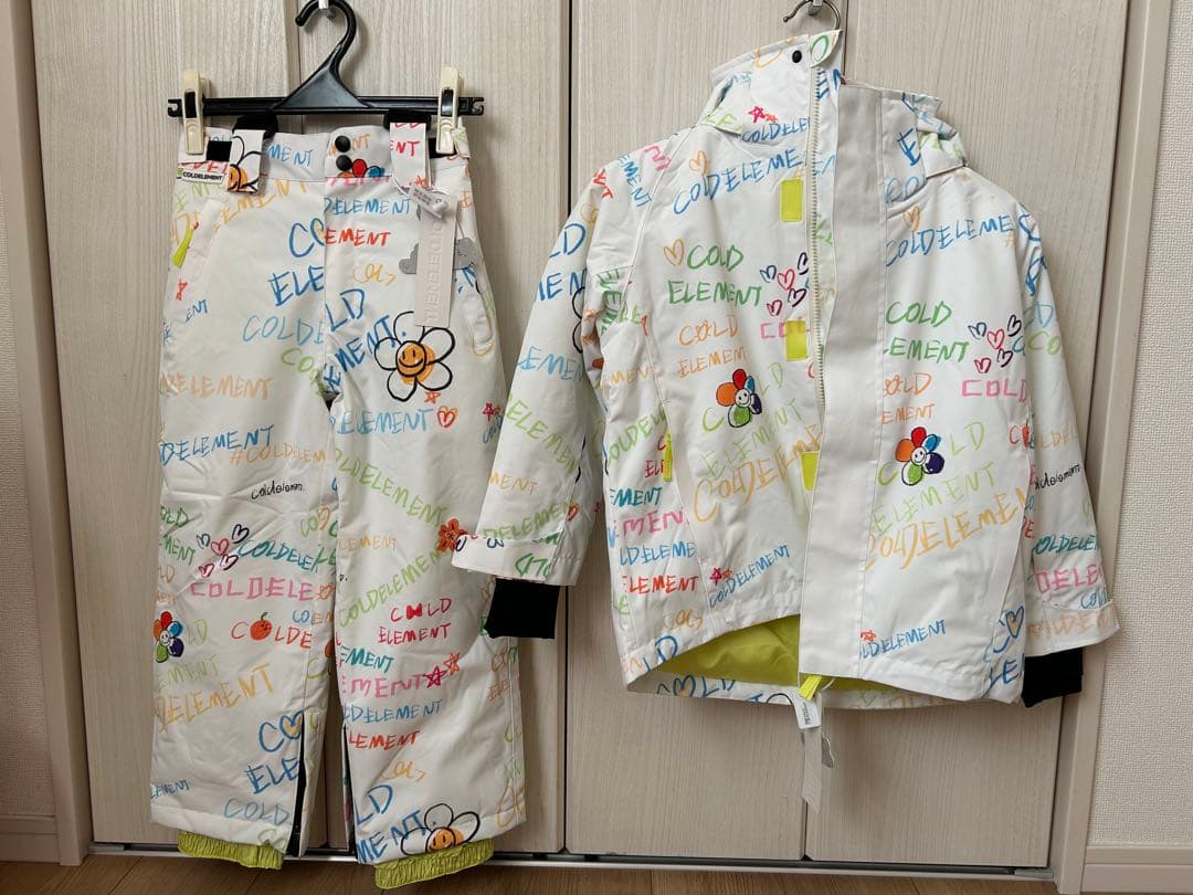 子ども用スノーボードウェア ホワイト/カラフル