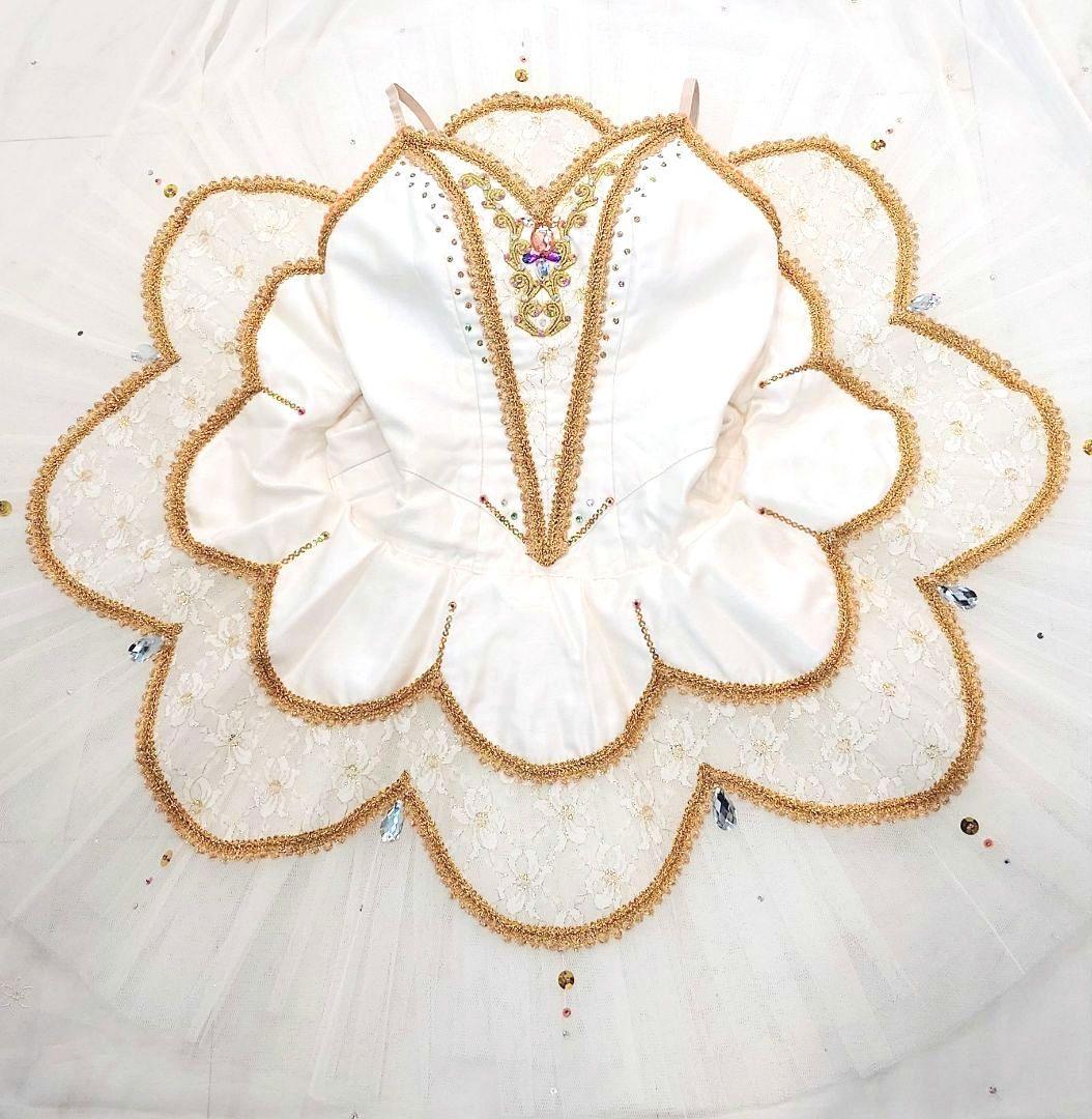 オーロラ姫・ライモンダ チャコット・バレエ衣裳・袖飾り付き・美品 Ｍサイズ