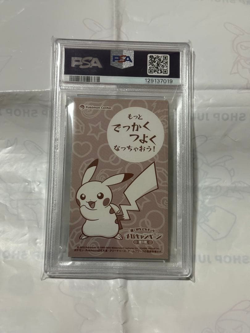 ポンチョを着たピカチュウ　メガリザードン　名刺カード　psa7