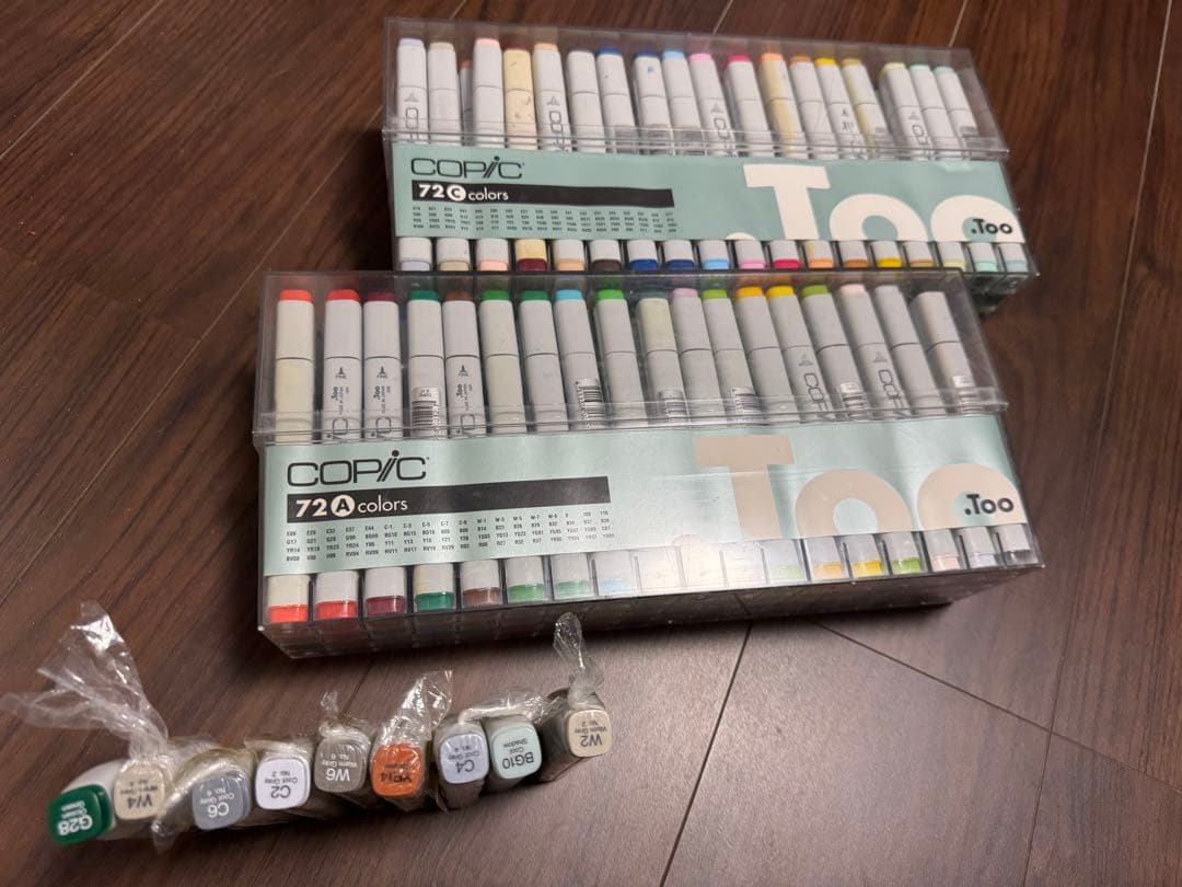 Copic 72色マーカーA,C ×2セット144本（マーカーインク9本付）