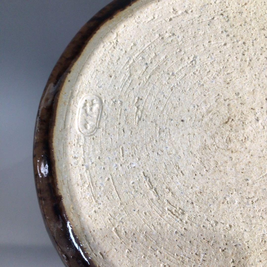 Ｐ４１７　水指　『膳所焼』『淡海ぜぜ　陽炎園造』『捻貫水指』　共箱　茶道具