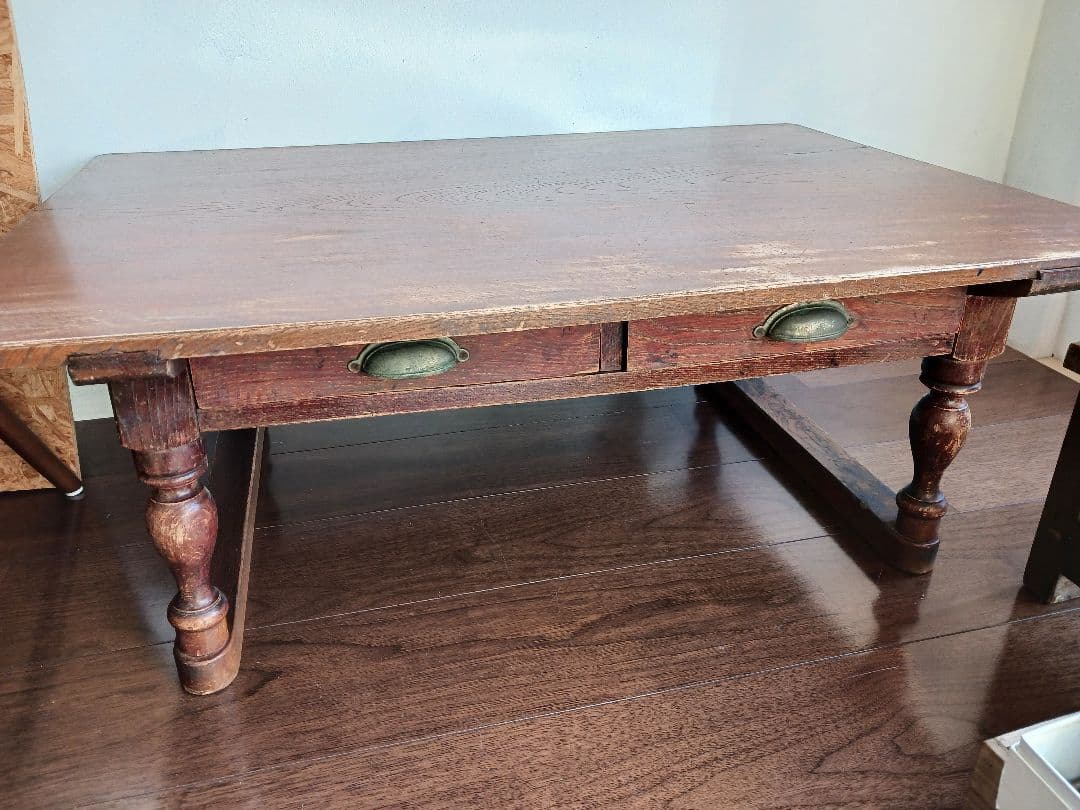 木製文机 引き出し付き