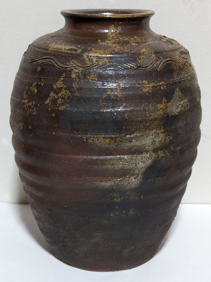 ♦️古備前 櫛目波状文壺 室町時代〜桃山時代 花活け 茶道具 置物 古美術骨董品