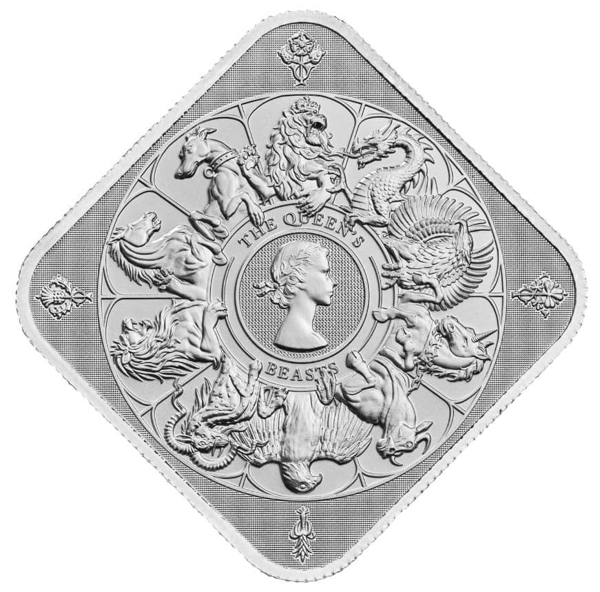 女王の野獣/ヤングヤングの肖像とクイーンズビースト/ 1oz 銀地金バー/純銀,