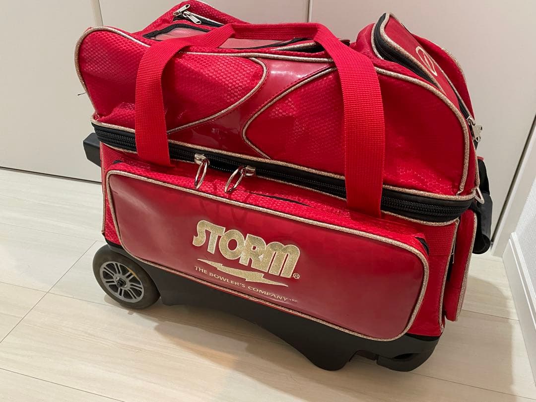 STORM 2ボールローラーバッグ 赤 キャスター付き
