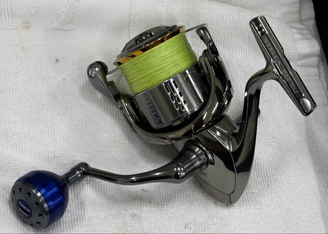 【極美品】シマノ 18ステラ 4000XG 夢屋ハンドルノブ・リールスタンド付