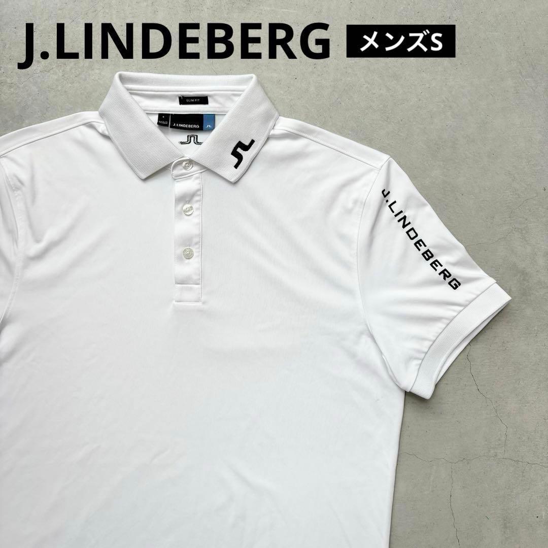 J.LINDEBERGジェイリンドバーグ 半袖ポロシャツ ブリッジロゴ 刺繍 S