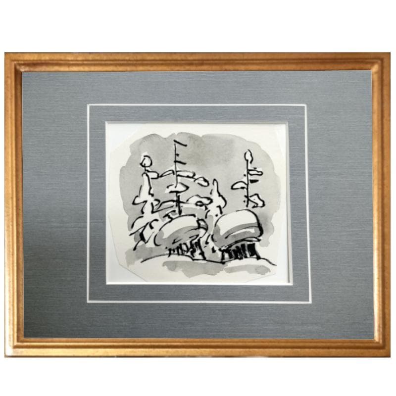 ☆坂本直行☆「 雪景色」ペン画　八ツサイズ　未使用！