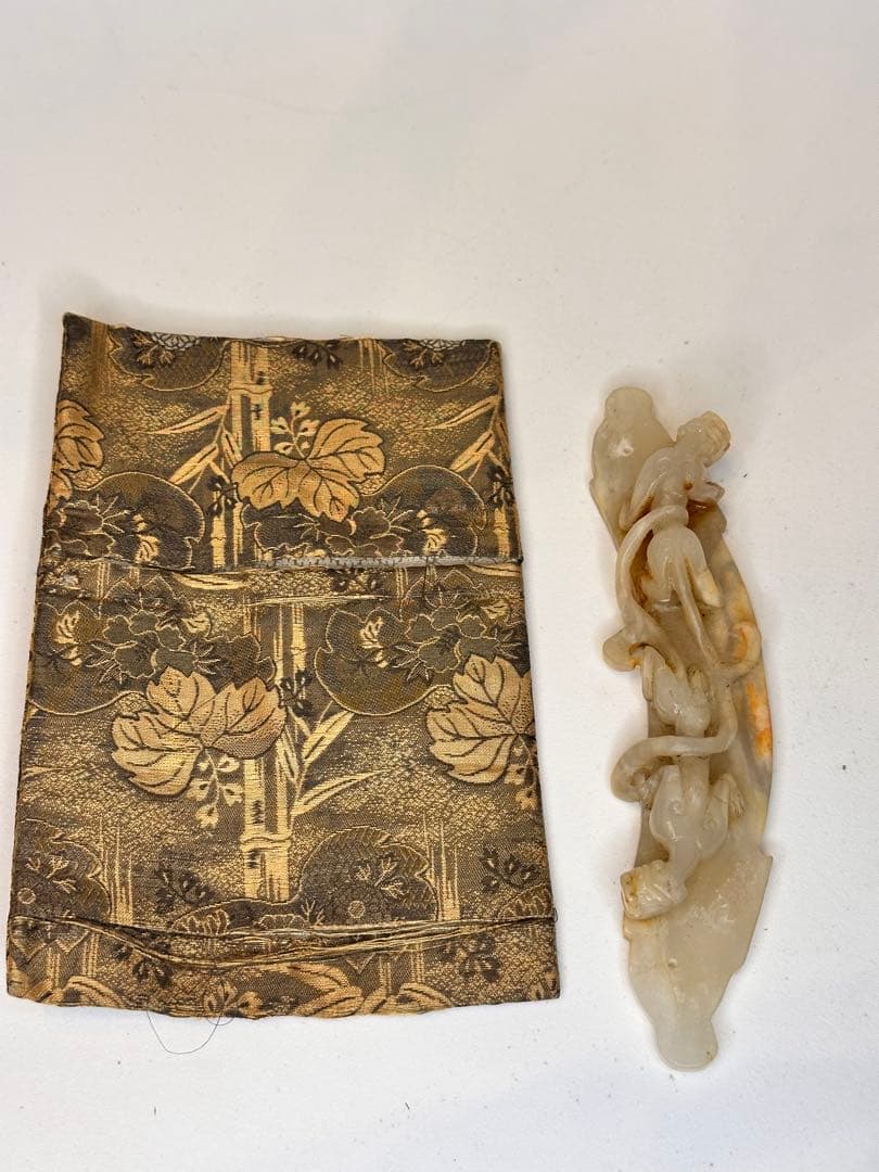 中国 古玉 瑞獣彫 玉佩 共袋 旧蔵品 コレクション