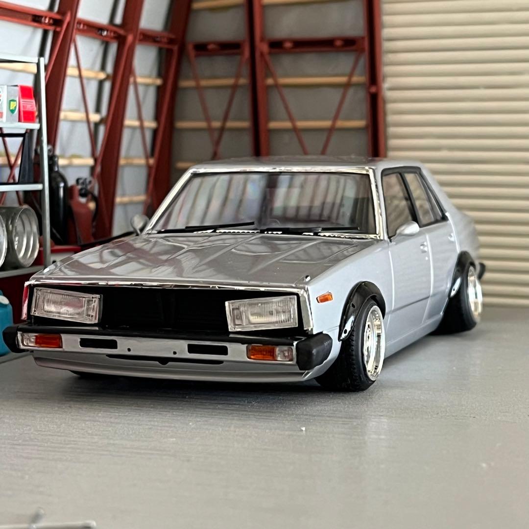 プラモデル車完成品　アオシマ　1/24  ジャパン4Dr  街道レーサー 旧車