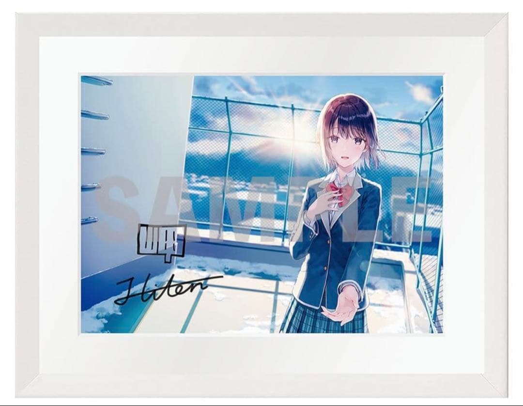 三角の距離は限りないゼロ　キャラファイングラフ　hiten　サイン入り　複製原画