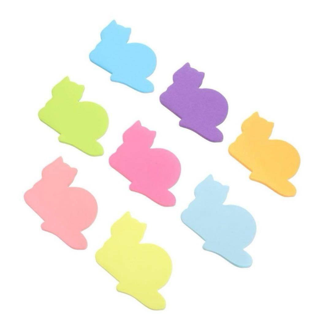 ⭐️猫の付箋 やることリストパッド メモステッカー ノートパソコン　25枚　8色