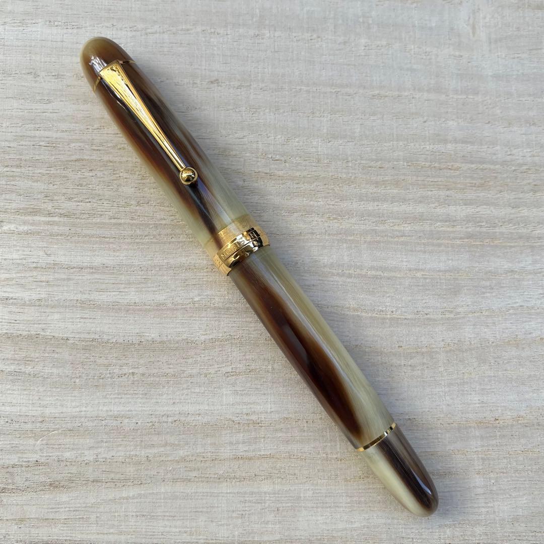 LS-Jモリソン万年筆 水牛角 兜木銀次郎 14Kニブ