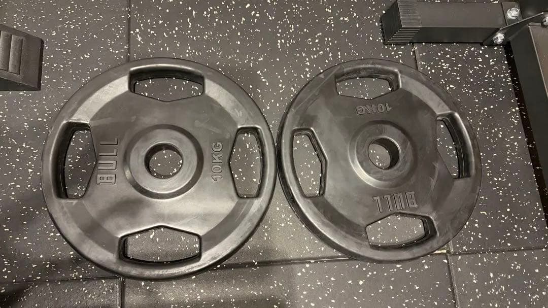 腹ペコ大魔王BULLブル10㎏バーベルプレート4枚セット ラバープレート