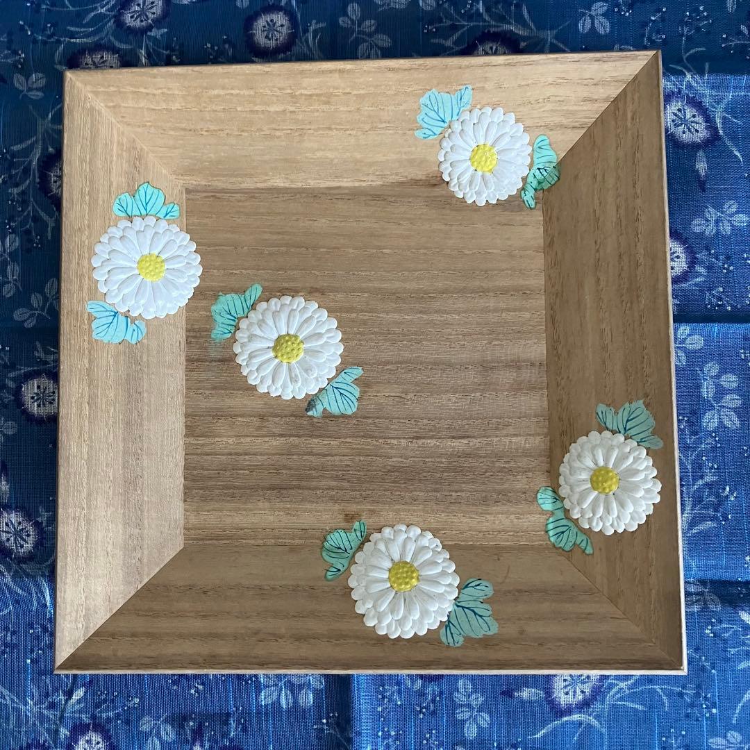 茶道具 菊置上 桐生四方盆 菓子器 香盆