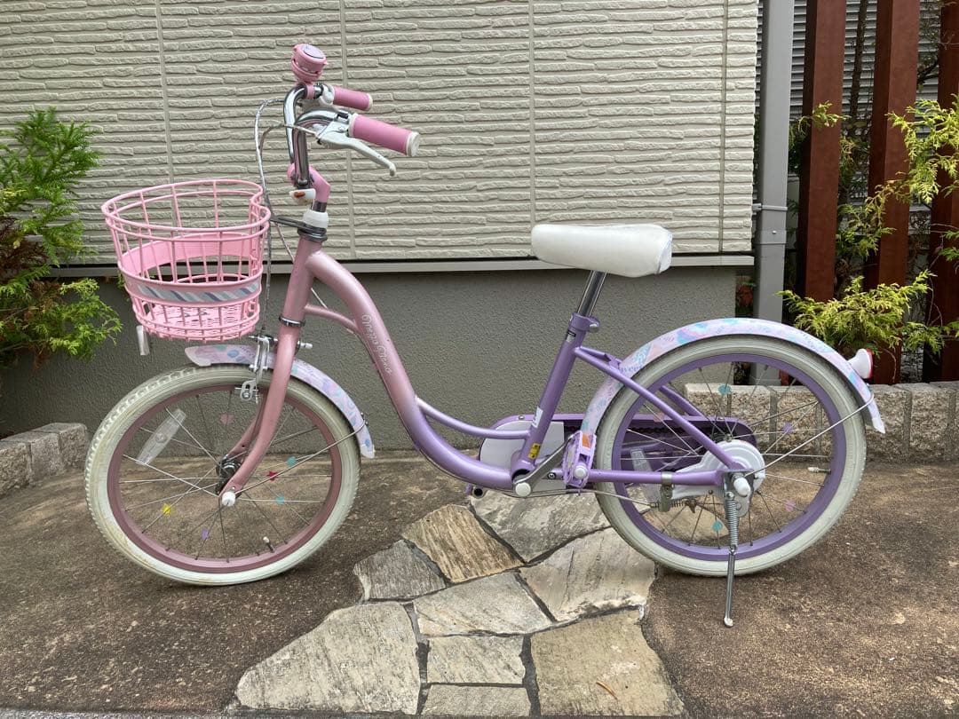 【美品】メゾピアノ 18インチ 子供用自転車 ピンクパープル 屋内保管 直接引渡