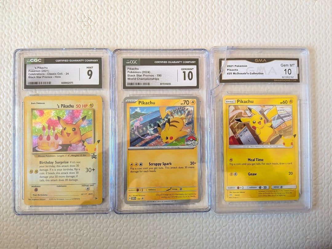 ポケモンカード　お誕生日ピカチュウ　WCS2024　マクドナルド　プロモ　3枚