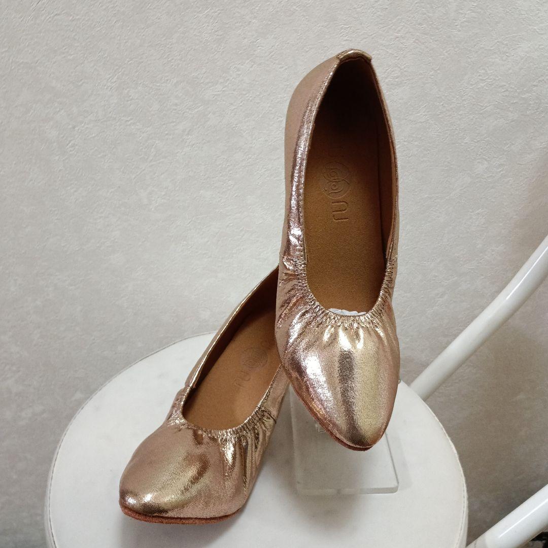 ruuni ゴールド 社交ダンスシューズ