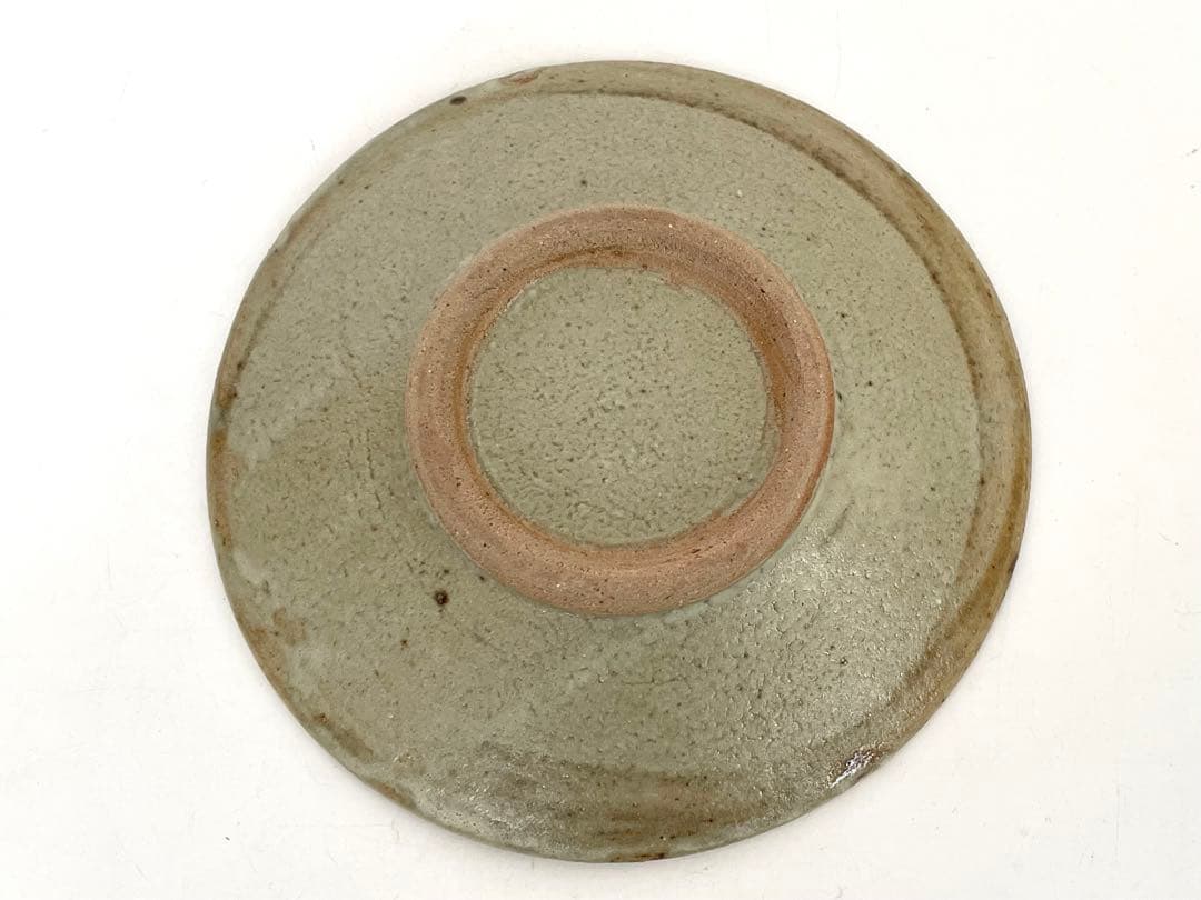 陶芸家　人間国宝　濱田庄司　浜田庄司　鉄絵　皿　丸皿　中皿　波文　共箱　民芸