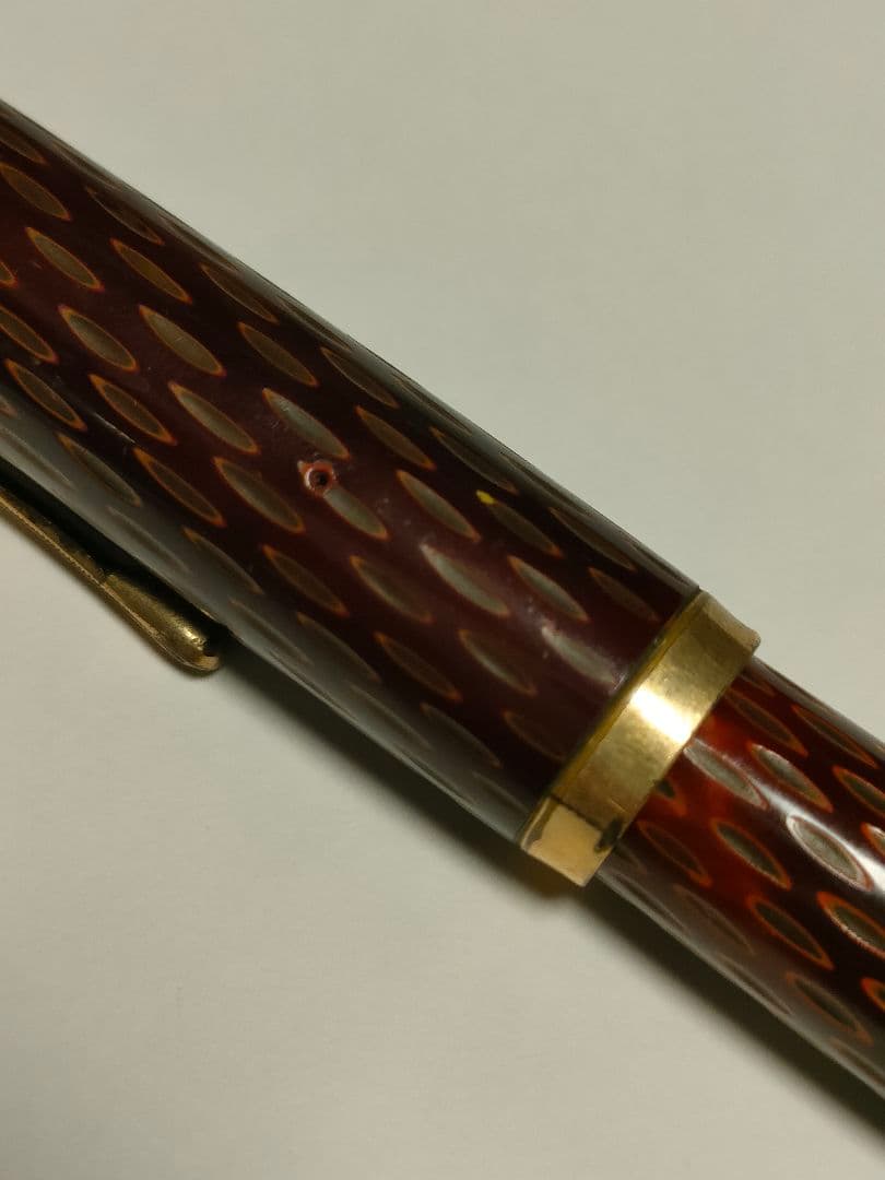 《*え様 四菱　万年筆　14KT 鎌倉彫　ペン先14金　R14K