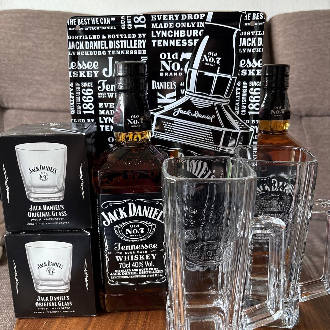 Jack Daniel's 700ml ジョッキとショットグラスとメタルパネル