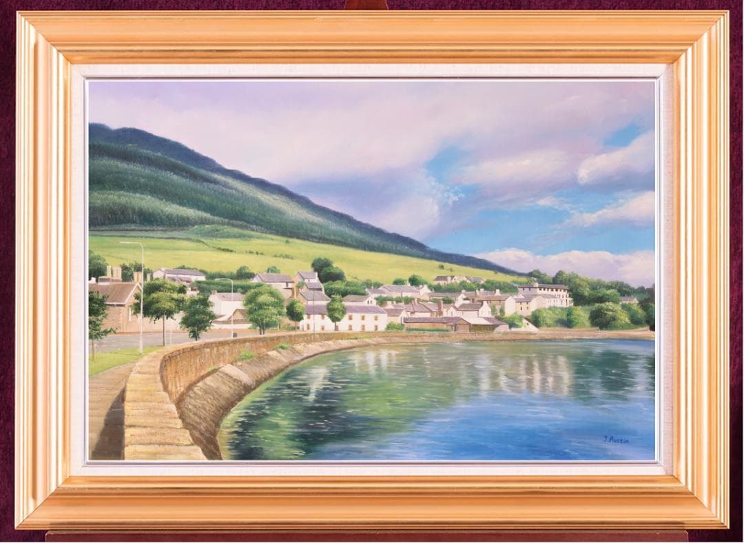 未使用高級ゴールド額付★手書き油絵★外寸約880×660mm 玄関やリビング10