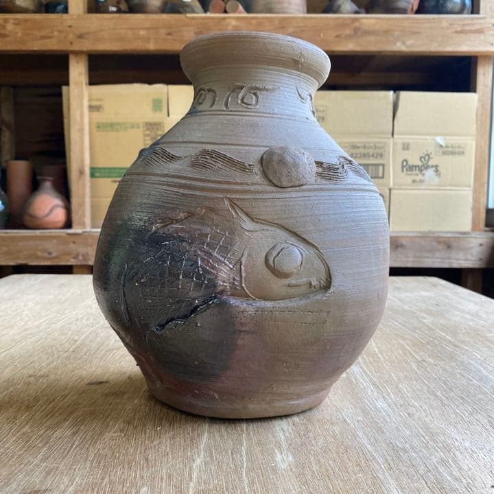 中川伊作　知花南蛮焼　壺