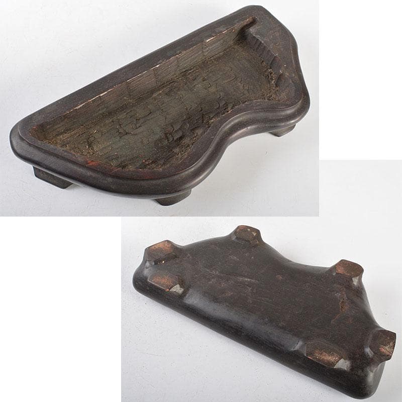 天然石　鑑賞石　菊花石　置物　重さ約12kg　唐木台付　V　R6352B