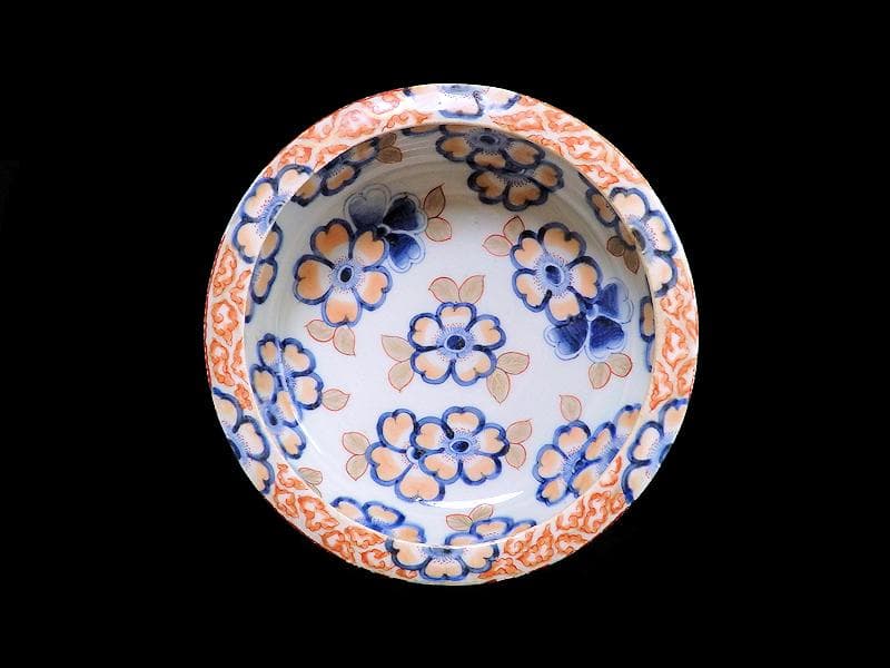 古伊万里　色絵 　桜花紋の図　大深鉢　E637AS-fbns